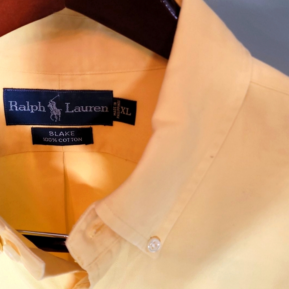 Heavy button-down yellow Oxford yellow xl polo